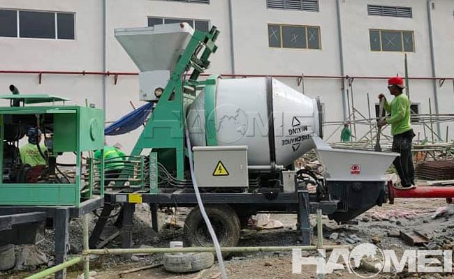 c3 diesel concrete mixer with pump