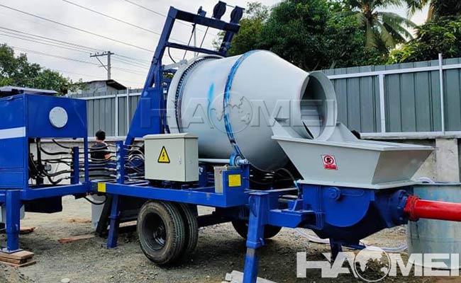 combined concrete mixer and pump truck