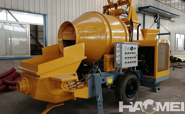 portable c3 diesel concrete mixer with pump