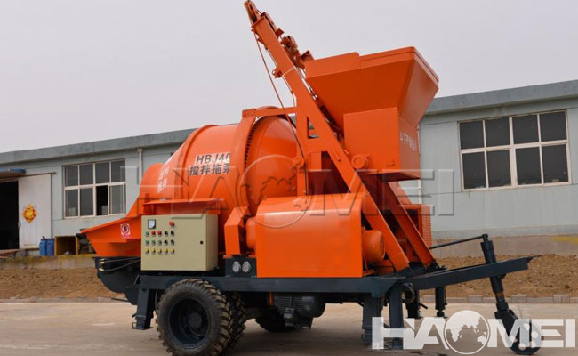 mini concrete mixer and pump truck