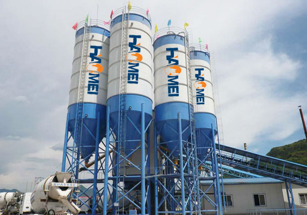 stationary type concrete batching plant