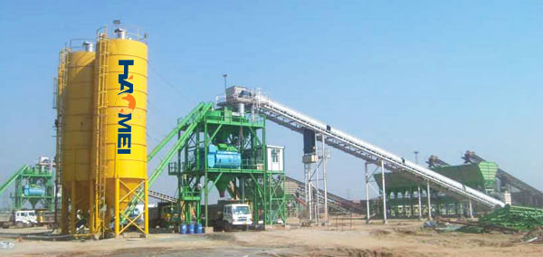 Concrete mixing plant general layout principle