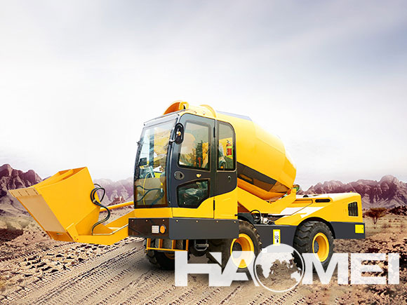 portable self loading concrete mixer