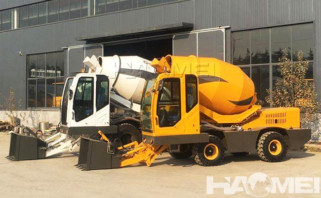 5 cubic self loading concrete mixer