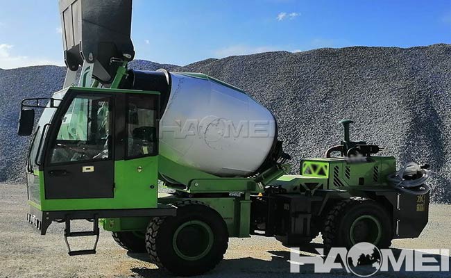 portable self loading concrete mixer truck