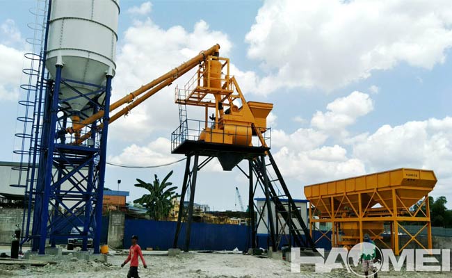 skid hopper concrete batching plant