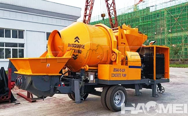 concrete mixer machine with pump