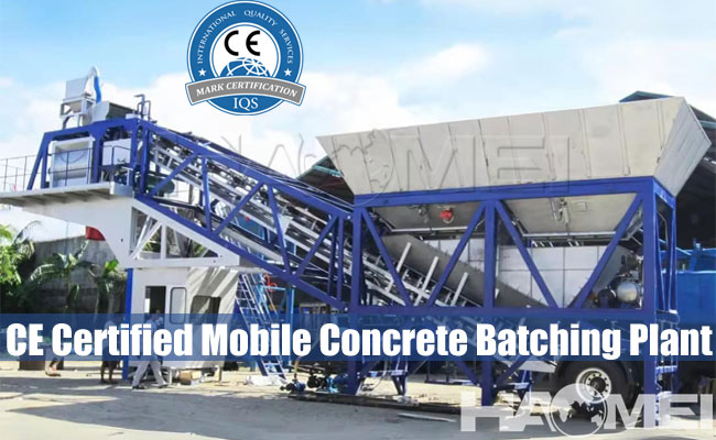CE certified mobile concrete batching plant