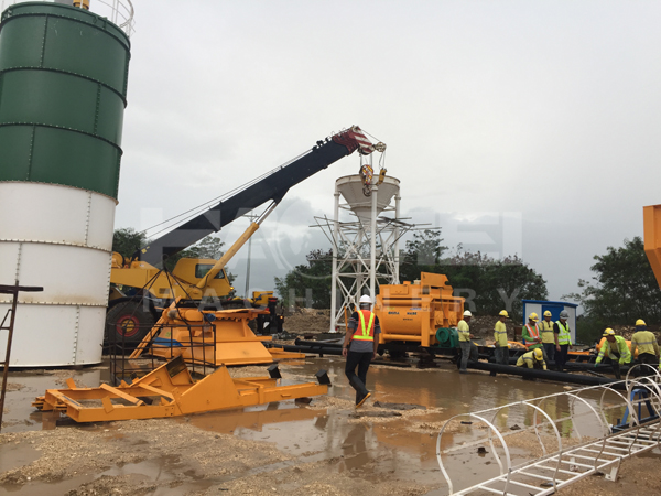 HZS50 Concrete Batching Plant install in Surigao, Philippines