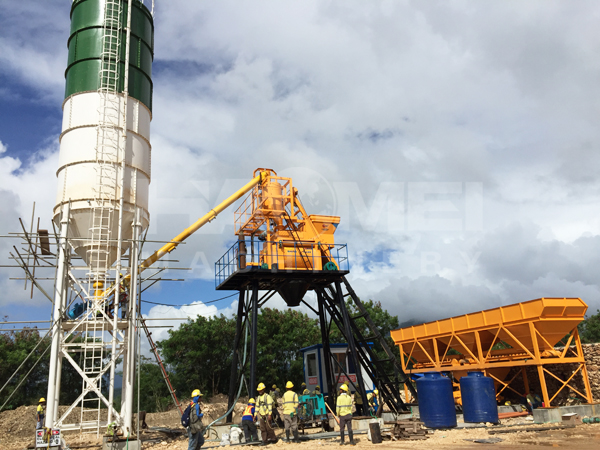 HZS50 Concrete Batching Plant install in Surigao, Philippines