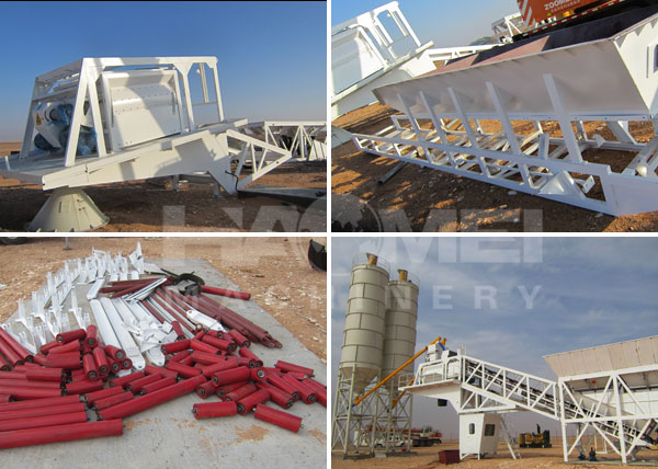 YHZS75 Mobile Ready Mix Concrete Batch Plant installation