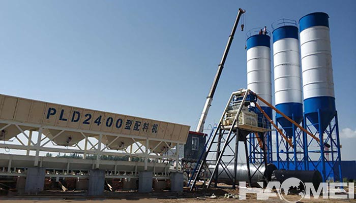 concrete batching plant installation